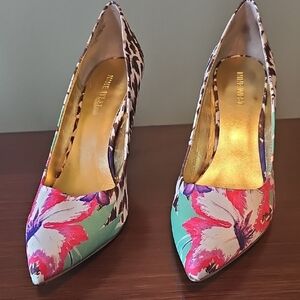 Nine West Floral and Animal Print Heels